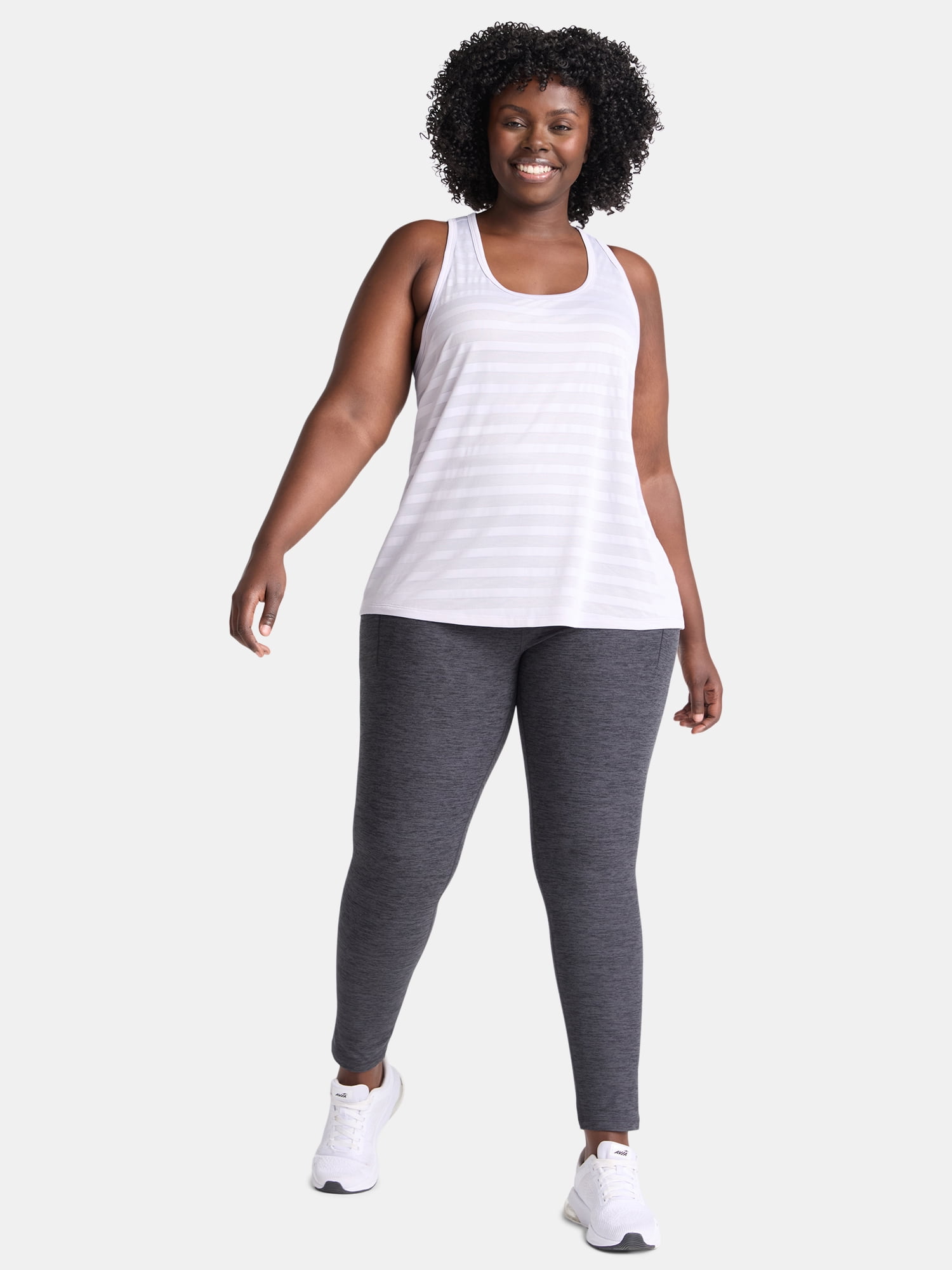 Athletic Works Women's and Women's Plus ButterCore Full Length Leggings with Pockets, Sizes XS-4X