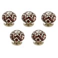 thumbnail image 1 of Mascot Hardware CK310-5 1.6 in. Fleur Fusion Rouge Bouton d'Armoire - Blanc et Rouge & 44; Pack de 5, 1 of 1