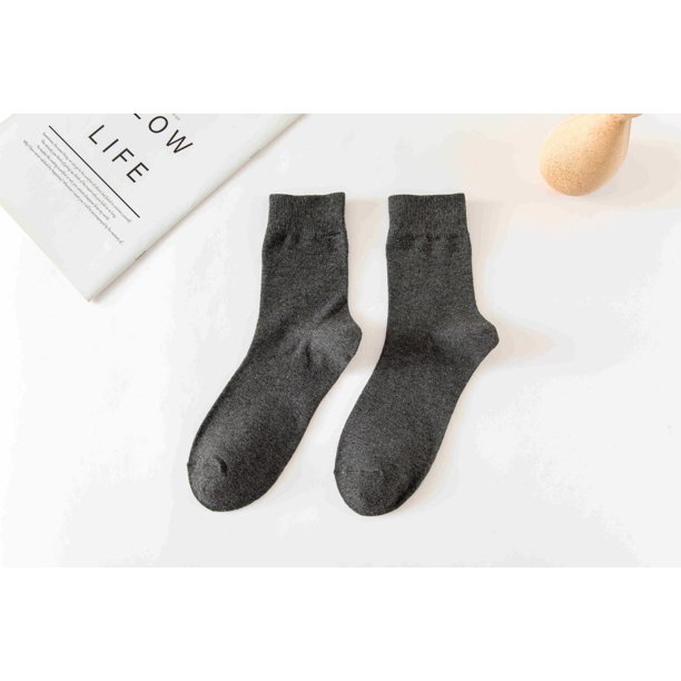 Calcetines de tubo de algodón de color sólido para hombre, calcetines altos de goma para hombre, primavera, otoño e invierno