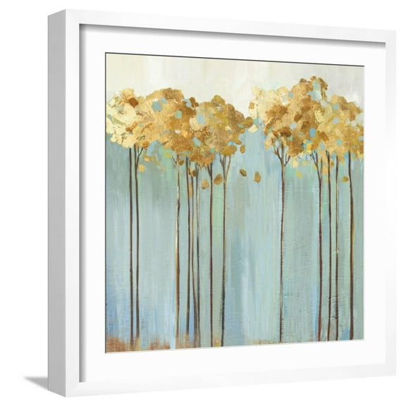 Art.com Teal Trees II Art Print by Allison Pearce, White Frame Wall Art, 21" x 21"