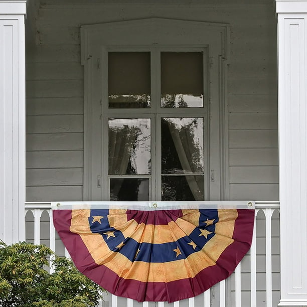 Banderines de medio abanico para decoración de interiores y exteriores, banderas plisadas en forma de abanico, banderas de escritorio