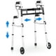 thumbnail image 1 of Andador plegable estrecho Delog para personas mayores, 3 en 1, con ruedas delanteras de 5", ancho ajustable, compacto y estándar, soporta hasta 350 lb, apto para FSA/HSA., 1 of 5