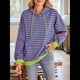 thumbnail image 5 of Sudadera con Capucha A Rayas para Mujer, Estilo Adolescente, para Otoño. Rosa Verde M, 5 of 10