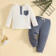 thumbnail image 2 of NOLDARES Toddler Baby Boy Set Clothes Long Sleeve Cute Print Tee Sweatpants Elastic Waist Casual Winter Outfits 2Pcs Size:18-24 M,Blue, 2 of 6