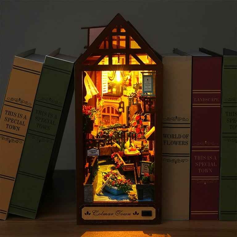 New DIY Book Nook Mysterious Ancient Streets DIY Bookend Book