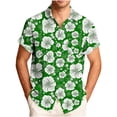 thumbnail image 2 of Gamivast Mens Short Sleeve Shirts Striped Pattern Button Down Shirts Tropical Palm Tree Print Casual Summer Beach Tee Soft Breathable Vacation Tops, 2 of 6