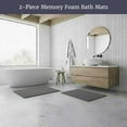 thumbnail image 2 of Somerset Home 2PC Memory Foam Bathroom Rug Set with Microfiber Top, Gray, 2 of 7