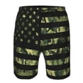 thumbnail image 4 of Kll American Flag Camo Men'S Casual Summer Beach Shorts Hawaiian Shorts With Pockets-Xx-Large, 4 of 9