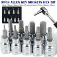 thumbnail image 1 of OUSITAID 9Pcs Hex Bit Socket Set Sturdy Allen Key Sockets Professional 3/8inch Drive Drill Metric Tools Kit Durable Impact Socket Set Size from 2mm to 10mm for Tool, 1 of 10