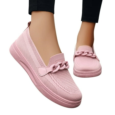 Oyedens Slip on Penny Loafers for Women Casual Mesh Walking Sneakers Dress Work Shopping Flats Shoes