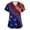 Dark Blue(American Flag Stars), variant on Iaqnaocc Patriotic Scrubs for Women 4th of July American Flag Stars Nurse Uniforms Fashion V-Neck Side Slits Scrub Tops July 4th Celebration Short Sleeve Medical Workwear with Pockets Dark Blue 4XL