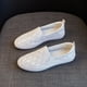 thumbnail image 4 of 2022 Nuevo diseño de zapatos blancos de cuero genuino, mocasines casuales planos, 4 of 4