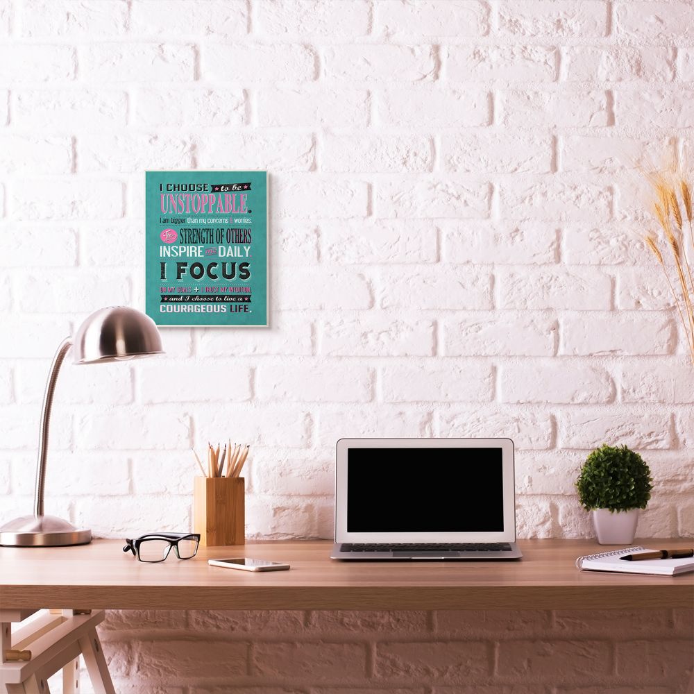 Stupell Industries I Choose Unstoppable Vintage Inspirational Word Design Wall Plaque by Ester Kay