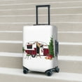 thumbnail image 3 of Wukai Vintage Buffalo Plaid Christmas Camper Elastic Luggage Cover: Personalized Protection for Your Suitcase - Fits 19~29-inch, Washable & Durable Travel Companion-Small, 3 of 8