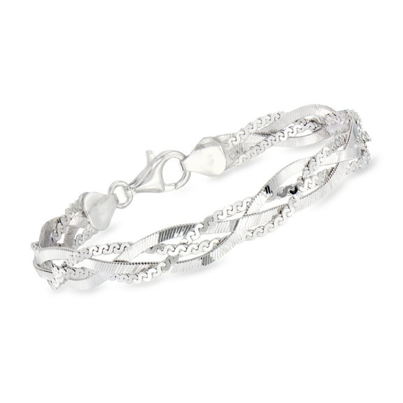 Ross-Simons Italian Sterling Silver Braided Bracelet, Women's, Adult
