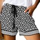 thumbnail image 4 of Pantalones Cortos de Tamaño Más Grande para las Mujeres Imprimir Cómodo Cordón Casual Elástico de la Cintura Bolsillo Pantalones Cortos Sueltos, 4 of 5