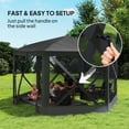 thumbnail image 4 of 12' x 12' Pop Up Screen Tent, Camping Shelter Picnic Canopy, Black, 4 of 10