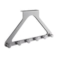 thumbnail image 2 of 17.32 x 8.66 Inch Over The Door Triangle Hook Hanger, 6 Peg Door Hook Rack, No Drill Metal Door Hanging Organizer for Hats, Towels, Bags, 2 of 6