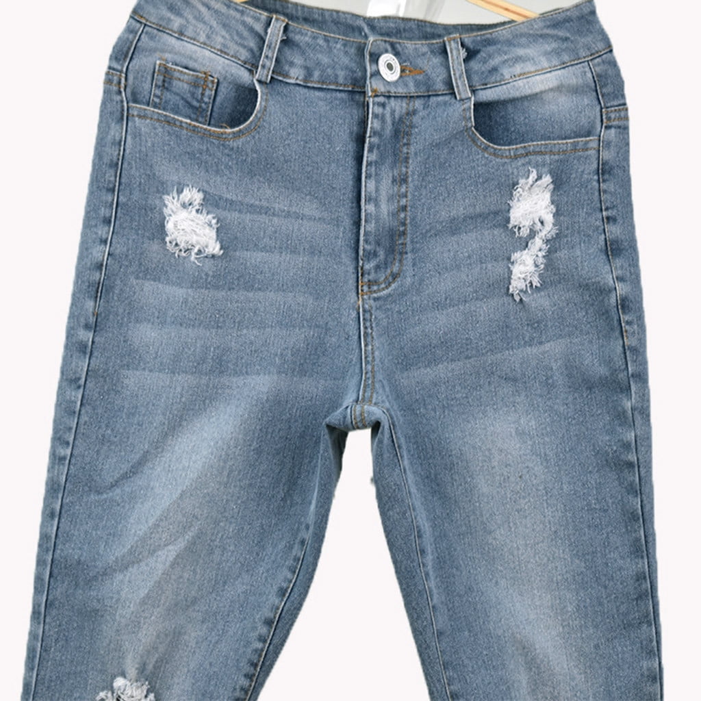 Ripped Jeans for Women Trendy 2025 High Waisted Lady Skinny