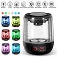 thumbnail image 1 of stanreset Haut-Parleur Bluetooth Portable Haut-Parleur Stéréo Sans Fil avec Lumière LED Colorée et Emplacement pour Horloge, 1 of 6
