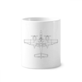 thumbnail image 1 of Cepillo de dientes titular de la pluma Mug de ceramica blanca taza 350ml, 1 of 2