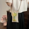 thumbnail image 5 of Women Beach Bag Straw Shoulder Bag Flower Phone Case Handwoven Handbag and Purse Female Crossbody Bag for Travel Daily White, 5 of 5
