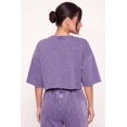 thumbnail image 4 of Women's Acid Wash Oversized Cropped Raw Hem Sweatshirt, 4 of 4