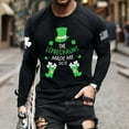thumbnail image 4 of Yaoyar Mens St. Patrick's Day Printed Long Sleeve T-Shirt Top Crewneck Casual Fashion T-shirt Long Sleeve Top Workout Tops Oversized T-Shirts Loose Fit, 4 of 5