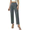 thumbnail image 1 of VEKDONE Womens Linen Long Pants Gray M, 1 of 5