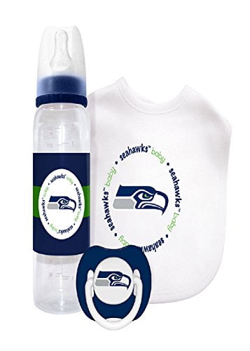 Seattle Seahawks Baby Gift Set Bottle,Bib & Pacifier by Baby Fanantic