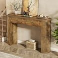 thumbnail image 2 of Tribesigns 47.24-Inch Oval Curved Console Table with Hidden Storage Drawers, Farmhouse Fluted Entryway Furniture for Living Room, Hallway, 2 of 7