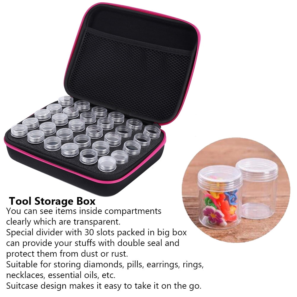 High Capacity Diamond Painting Storage Containers 60 Slots Beads Organizer Box Diamond Painting Accessories Tool for Embroidery DIY Art Craft Shockproof Durable [Rose]