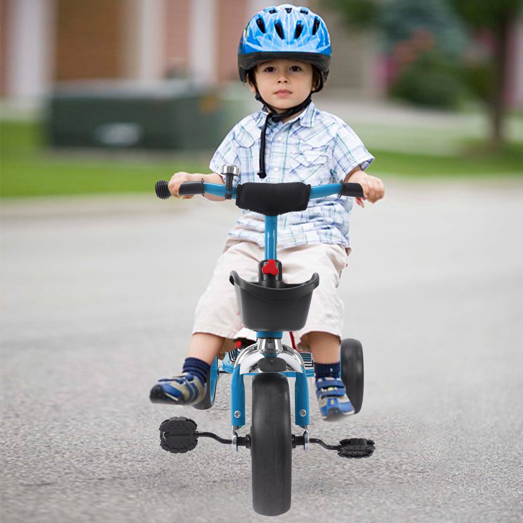 3-Wheel Trike Bicycle for Toddlers, Kids Pedal Tricycle Stroller with Basket, Folding Trike Bike