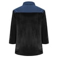 thumbnail image 4 of 3/4 Length Sleeve Womens Tops Velvet Denim Patchwork Lapel Collar Button Down T Shirts Womens Casual Plus Size Loose Fits Comfy Velour Three Quarter Sleeve Shirt, 4 of 7