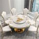 thumbnail image 2 of New Top Round Dining Table Set 6 Chairs Table Luxury Turntable Center Large Restaurant Modern Simple Stainless Steel Furniture My Lux Decor Round, 2 of 11