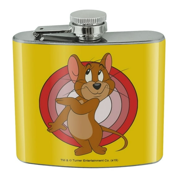 Tom and Jerry Jerry Character Stainless Steel 5oz Hip Drink Kidney Flask