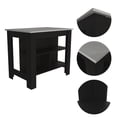 thumbnail image 2 of Xukmct Kitchen Island Desk with 3 Shelves, Black, 2 of 6