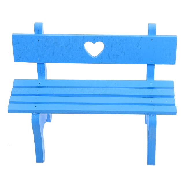 HEANUJJ 1 Pce Banc Rétro Minuscule Déco de Jardin Bancs Bleu en Métal pour Mini Maison Salon