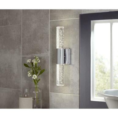 allen + roth Dunwynn 1-Light 18-in Chrome Cylinder LED Vanity Light