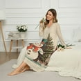 thumbnail image 3 of Tutolipy Christmas Tree Printed Nightgowns for Women Snowman Printed Loungewear Long Sleeve Sleepshirts Soft House Dress for Fall Winter, S, 3 of 7