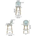 thumbnail image 5 of 29.5 Inch Outdoor Wicker Bar Stools Set Of 2 With Aluminum Frame And Bamboo Accents, Light Teal For Patio Deck And Poolside Use, 5 of 9