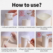 600ml Mini Humidifier for Bedroom, Desk - Portable Double Jet Humidifier for Indoor Office, Car - White