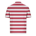 thumbnail image 4 of T-shirts for Men Plus Size under $5 Short Sleeved Lapel Button Stripe Casual Solid Color Hook Buckle T-shirt Hot Pink L, 4 of 5