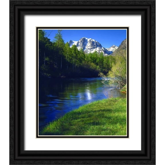 Talbot Frank, Christopher 26x31 Black Ornate Wood Framed with Double Matting Museum Art Print Titled - California, Rush Creek in the Sierra Nevada Mts