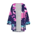 thumbnail image 4 of Chiffon Kimono Cardigans for Women, Loose Open Front Kimono Cover ups for Ladies Summer Dressy Top Purple S, 4 of 4