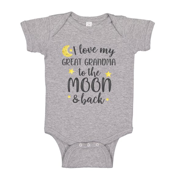 I Love My Great Grandma To The Moon And Back Baby Bodysuit One Piece NB Athletic Heather