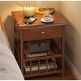 thumbnail image 1 of Modern Simple Bamboo Wood Bedside Table, Display Rack with Drawer, Bedroom Furniture Small Side Table,, 1 of 2