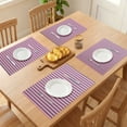 thumbnail image 3 of Unique Bargains Set of 6 Woven Placemats Washable Kitchen Mat Purple/Blue, 3 of 6