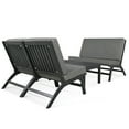 4Piece Outdoor Conversation Set Acacia Solid Wood Outdoor Sofa Set for Poolside Garden, Grey