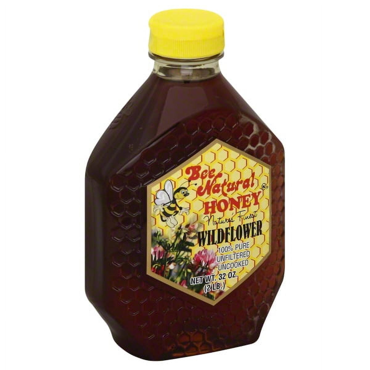 (3 pack) Bee Natural Wildflower 100% Pure Unfiltered, Uncooked Honey, 32 Oz